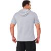 imageMAGCOMSEN Mens Short Sleeve Hoodie Cotton Hooded T Shirts Lightweight Sweatshirt Hoodies PulloverGray