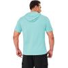 imageMAGCOMSEN Mens Short Sleeve Hoodie Cotton Hooded T Shirts Lightweight Sweatshirt Hoodies PulloverLight Blue