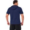 imageMAGCOMSEN Mens Short Sleeve Hoodie Cotton Hooded T Shirts Lightweight Sweatshirt Hoodies PulloverNavy