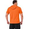 imageMAGCOMSEN Mens Short Sleeve Hoodie Cotton Hooded T Shirts Lightweight Sweatshirt Hoodies PulloverOrange