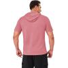 imageMAGCOMSEN Mens Short Sleeve Hoodie Cotton Hooded T Shirts Lightweight Sweatshirt Hoodies PulloverPink