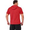 imageMAGCOMSEN Mens Short Sleeve Hoodie Cotton Hooded T Shirts Lightweight Sweatshirt Hoodies PulloverTomato Red