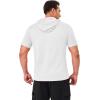 imageMAGCOMSEN Mens Short Sleeve Hoodie Cotton Hooded T Shirts Lightweight Sweatshirt Hoodies PulloverWhite