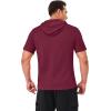 imageMAGCOMSEN Mens Short Sleeve Hoodie Cotton Hooded T Shirts Lightweight Sweatshirt Hoodies PulloverWine Red