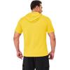 imageMAGCOMSEN Mens Short Sleeve Hoodie Cotton Hooded T Shirts Lightweight Sweatshirt Hoodies PulloverYellow