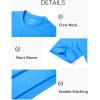 imageMAGCOMSEN Mens TShirts Short Sleeve Crew Neck Cotton Tshirts Casual Summer T Shirts Classic Basic TeesAzure
