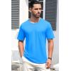 imageMAGCOMSEN Mens TShirts Short Sleeve Crew Neck Cotton Tshirts Casual Summer T Shirts Classic Basic TeesAzure