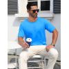 imageMAGCOMSEN Mens TShirts Short Sleeve Crew Neck Cotton Tshirts Casual Summer T Shirts Classic Basic TeesAzure