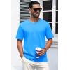 imageMAGCOMSEN Mens TShirts Short Sleeve Crew Neck Cotton Tshirts Casual Summer T Shirts Classic Basic TeesAzure