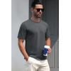 imageMAGCOMSEN Mens TShirts Short Sleeve Crew Neck Cotton Tshirts Casual Summer T Shirts Classic Basic TeesDark Grey