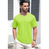 imageMAGCOMSEN Mens TShirts Short Sleeve Crew Neck Cotton Tshirts Casual Summer T Shirts Classic Basic TeesFluorescent Green