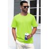 imageMAGCOMSEN Mens TShirts Short Sleeve Crew Neck Cotton Tshirts Casual Summer T Shirts Classic Basic TeesFluorescent Green