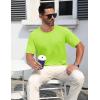 imageMAGCOMSEN Mens TShirts Short Sleeve Crew Neck Cotton Tshirts Casual Summer T Shirts Classic Basic TeesFluorescent Green