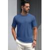 imageMAGCOMSEN Mens TShirts Short Sleeve Crew Neck Cotton Tshirts Casual Summer T Shirts Classic Basic TeesGrey Blue