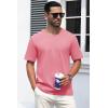 imageMAGCOMSEN Mens TShirts Short Sleeve Crew Neck Cotton Tshirts Casual Summer T Shirts Classic Basic TeesGrey Pink