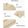 imageMAGCOMSEN Mens TShirts Short Sleeve Crew Neck Cotton Tshirts Casual Summer T Shirts Classic Basic TeesLight Apricot