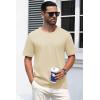 imageMAGCOMSEN Mens TShirts Short Sleeve Crew Neck Cotton Tshirts Casual Summer T Shirts Classic Basic TeesLight Apricot