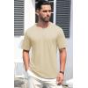 imageMAGCOMSEN Mens TShirts Short Sleeve Crew Neck Cotton Tshirts Casual Summer T Shirts Classic Basic TeesLight Apricot