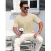 imageMAGCOMSEN Mens TShirts Short Sleeve Crew Neck Cotton Tshirts Casual Summer T Shirts Classic Basic TeesLight Apricot