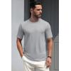 imageMAGCOMSEN Mens TShirts Short Sleeve Crew Neck Cotton Tshirts Casual Summer T Shirts Classic Basic TeesLight Grey