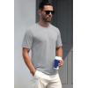 imageMAGCOMSEN Mens TShirts Short Sleeve Crew Neck Cotton Tshirts Casual Summer T Shirts Classic Basic TeesLight Grey