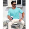 imageMAGCOMSEN Mens TShirts Short Sleeve Crew Neck Cotton Tshirts Casual Summer T Shirts Classic Basic TeesLight Lake Blue