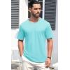 imageMAGCOMSEN Mens TShirts Short Sleeve Crew Neck Cotton Tshirts Casual Summer T Shirts Classic Basic TeesLight Lake Blue
