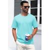 imageMAGCOMSEN Mens TShirts Short Sleeve Crew Neck Cotton Tshirts Casual Summer T Shirts Classic Basic TeesLight Lake Blue