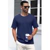 imageMAGCOMSEN Mens TShirts Short Sleeve Crew Neck Cotton Tshirts Casual Summer T Shirts Classic Basic TeesNavy