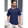 imageMAGCOMSEN Mens TShirts Short Sleeve Crew Neck Cotton Tshirts Casual Summer T Shirts Classic Basic TeesNavy