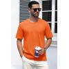 imageMAGCOMSEN Mens TShirts Short Sleeve Crew Neck Cotton Tshirts Casual Summer T Shirts Classic Basic TeesOrange