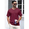 imageMAGCOMSEN Mens TShirts Short Sleeve Crew Neck Cotton Tshirts Casual Summer T Shirts Classic Basic TeesWine Red