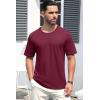 imageMAGCOMSEN Mens TShirts Short Sleeve Crew Neck Cotton Tshirts Casual Summer T Shirts Classic Basic TeesWine Red