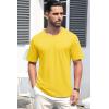 imageMAGCOMSEN Mens TShirts Short Sleeve Crew Neck Cotton Tshirts Casual Summer T Shirts Classic Basic TeesYellow