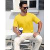 imageMAGCOMSEN Mens TShirts Short Sleeve Crew Neck Cotton Tshirts Casual Summer T Shirts Classic Basic TeesYellow