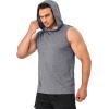 imageMAGCOMSEN Mens Tank Top Sleeveless Hoodie Cotton TShirt Summer Casual Shirt Muscle TeeDark Grey