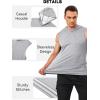 imageMAGCOMSEN Mens Tank Top Sleeveless Hoodie Cotton TShirt Summer Casual Shirt Muscle TeeLight Grey