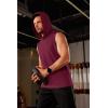 imageMAGCOMSEN Mens Tank Top Sleeveless Hoodie Cotton TShirt Summer Casual Shirt Muscle TeeWine Red