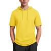 imageMAGCOMSEN Mens Short Sleeve Hoodie Cotton Hooded T Shirts Lightweight Sweatshirt Hoodies PulloverYellow