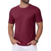 imageMAGCOMSEN Mens TShirts Short Sleeve Crew Neck Cotton Tshirts Casual Summer T Shirts Classic Basic TeesWine Red