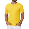 imageMAGCOMSEN Mens TShirts Short Sleeve Crew Neck Cotton Tshirts Casual Summer T Shirts Classic Basic TeesYellow