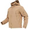 imageMAGCOMSEN Mens Tactical Jacket Winter Snow Ski Jacket Water Resistant Softshell Fleece Lined Winter Coats MultiPocketsSand