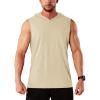 imageMAGCOMSEN Mens Tank Top Sleeveless Hoodie Cotton TShirt Summer Casual Shirt Muscle TeeLight Apricot