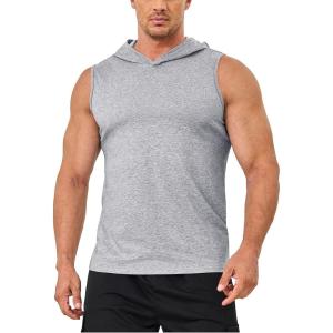 imageMAGCOMSEN Mens Tank Top Sleeveless Hoodie Cotton TShirt Summer Casual Shirt Muscle TeeLight Grey