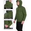 imageMAGCOMSEN Mens Waterproof Fleece Lined Rain Jacket Lightweight Softshell Raincoat with Hood Winter Hiking WindbreakerArmy Green