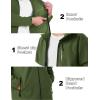 imageMAGCOMSEN Mens Waterproof Fleece Lined Rain Jacket Lightweight Softshell Raincoat with Hood Winter Hiking WindbreakerArmy Green