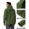 imageMAGCOMSEN Mens Waterproof Fleece Lined Rain Jacket Lightweight Softshell Raincoat with Hood Winter Hiking WindbreakerArmy Green
