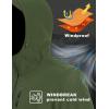imageMAGCOMSEN Mens Waterproof Fleece Lined Rain Jacket Lightweight Softshell Raincoat with Hood Winter Hiking WindbreakerArmy Green