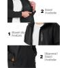 imageMAGCOMSEN Mens Waterproof Fleece Lined Rain Jacket Lightweight Softshell Raincoat with Hood Winter Hiking WindbreakerBlack