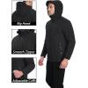 imageMAGCOMSEN Mens Waterproof Fleece Lined Rain Jacket Lightweight Softshell Raincoat with Hood Winter Hiking WindbreakerBlack